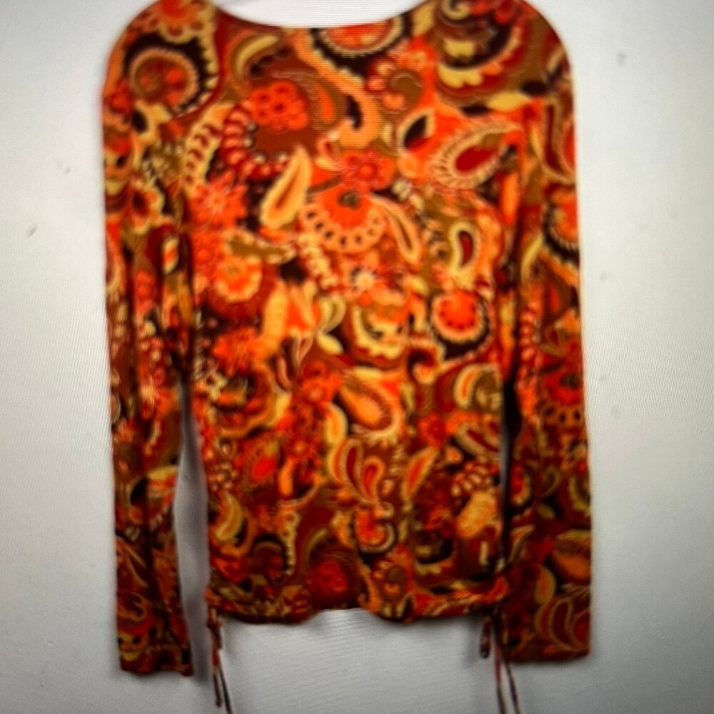 Retro Paisley Ruched Top - Picture 2 of 4